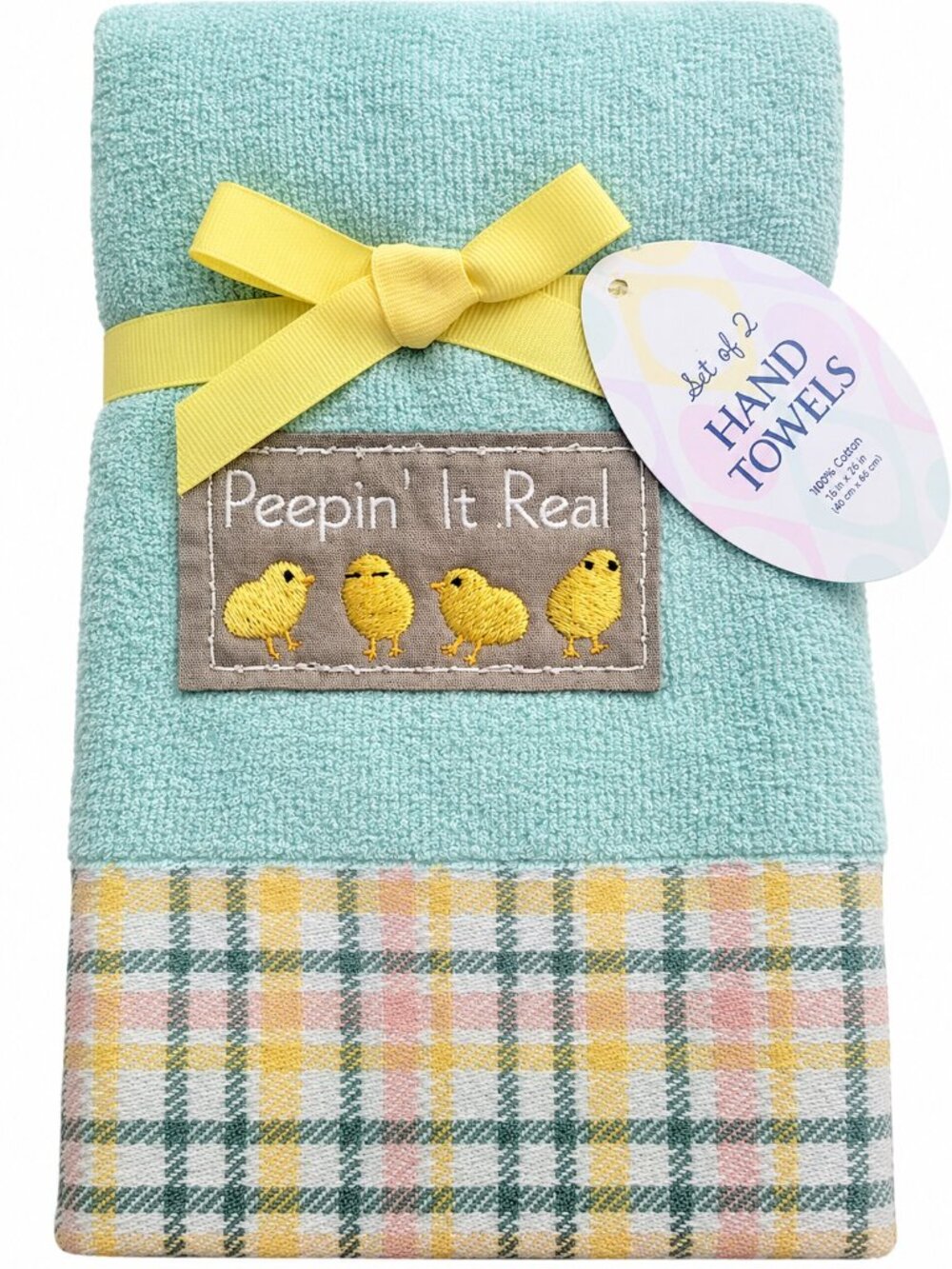Easter Chicks Hand Towels Peepin It Real Bathroom Bath Summer Spring Set of 2